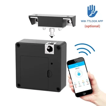 스마트 목재 도어 잠금 장치, 보이지 않는 열쇠 없는 전자 잠금 장치, IC 카드 NFC TTlock 앱, 캐비닛 잠금 해제, 가구 서랍 스마트 잠금 장치