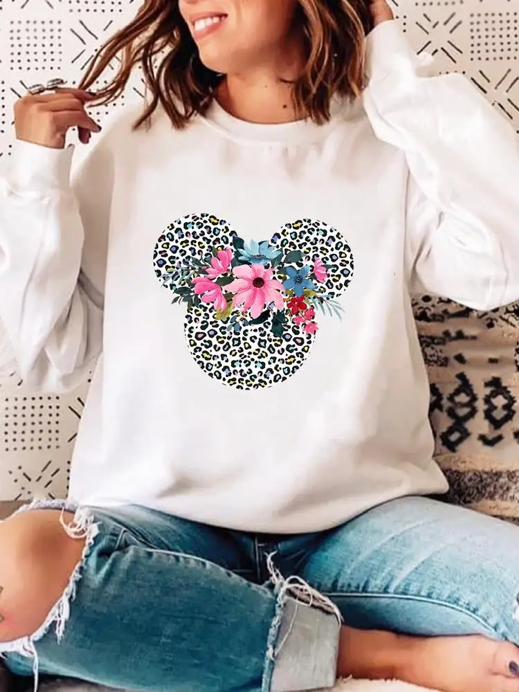 

Disney Fashion Mickey Mouse Print Women Casual Autumn 90s Cute Sweet Casual Spring Female Pullovers Holiday Graphic Sweatshirt