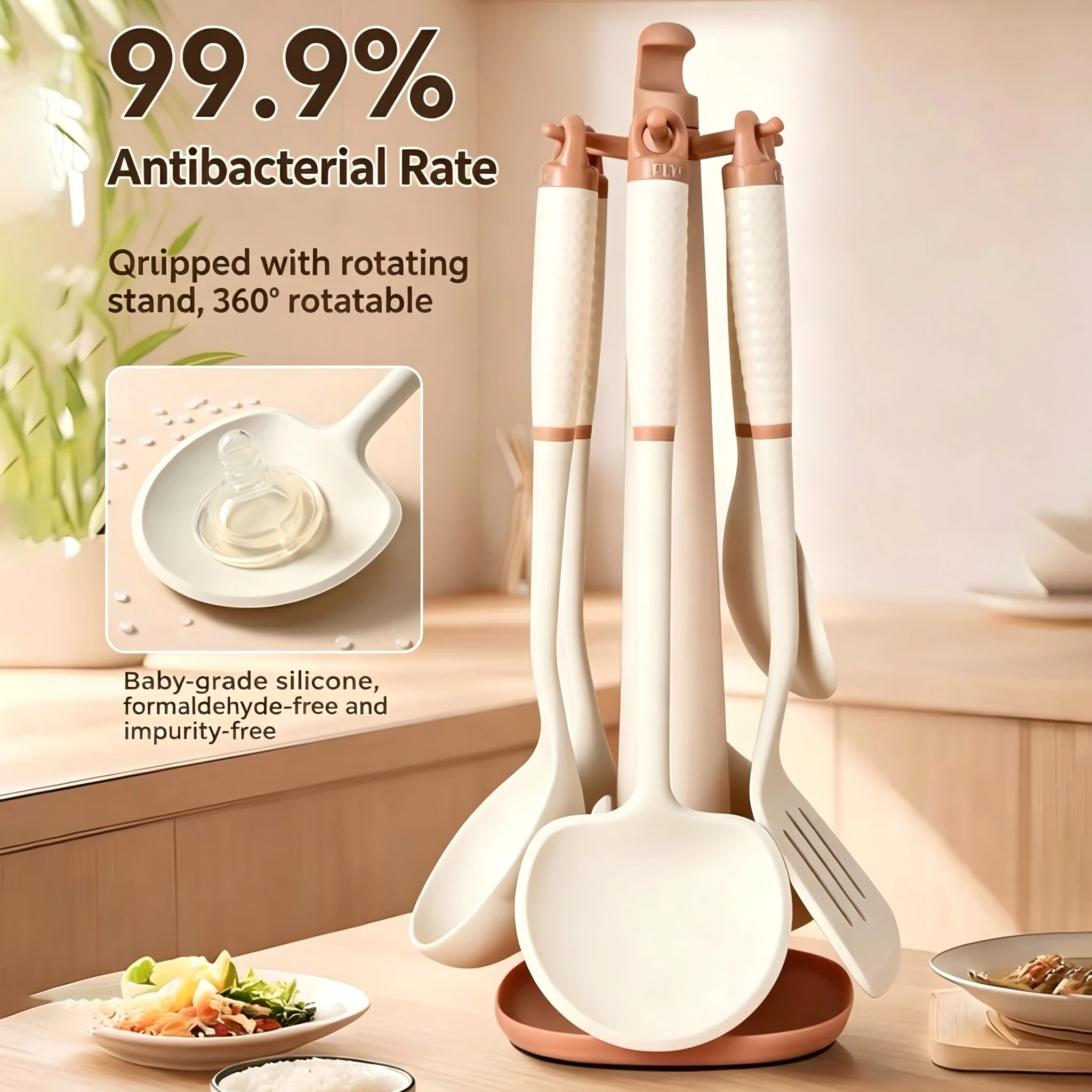 Silicone Kitchen Utensil Set - Non-Stick & Heat Resistant Cooking Tools