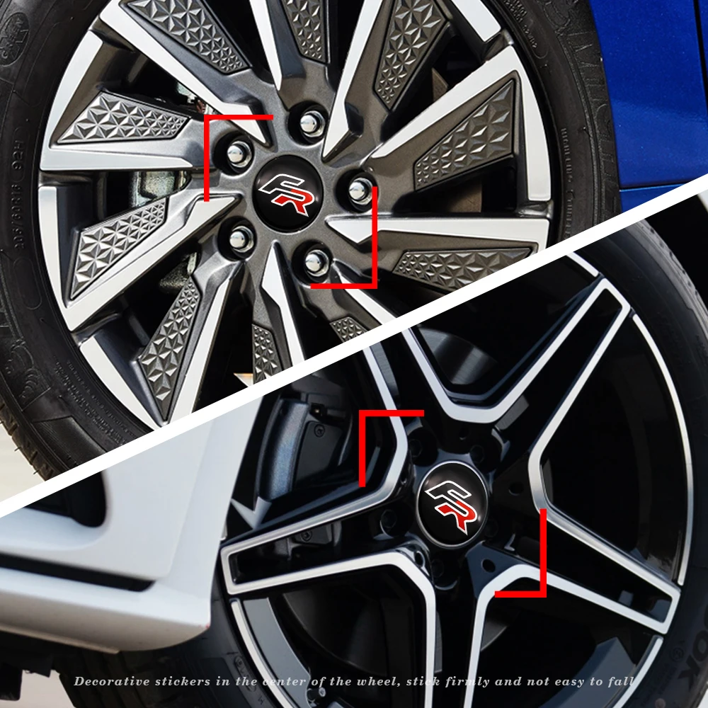 4Pc 56+60mm Car Wheel Center Caps Stickers Auto Rim Cover Emblem Badge For SEAT Leon cupra MK1 MK2 Ibiza 6J 6F 1P 5F FR Altea wheel center caps