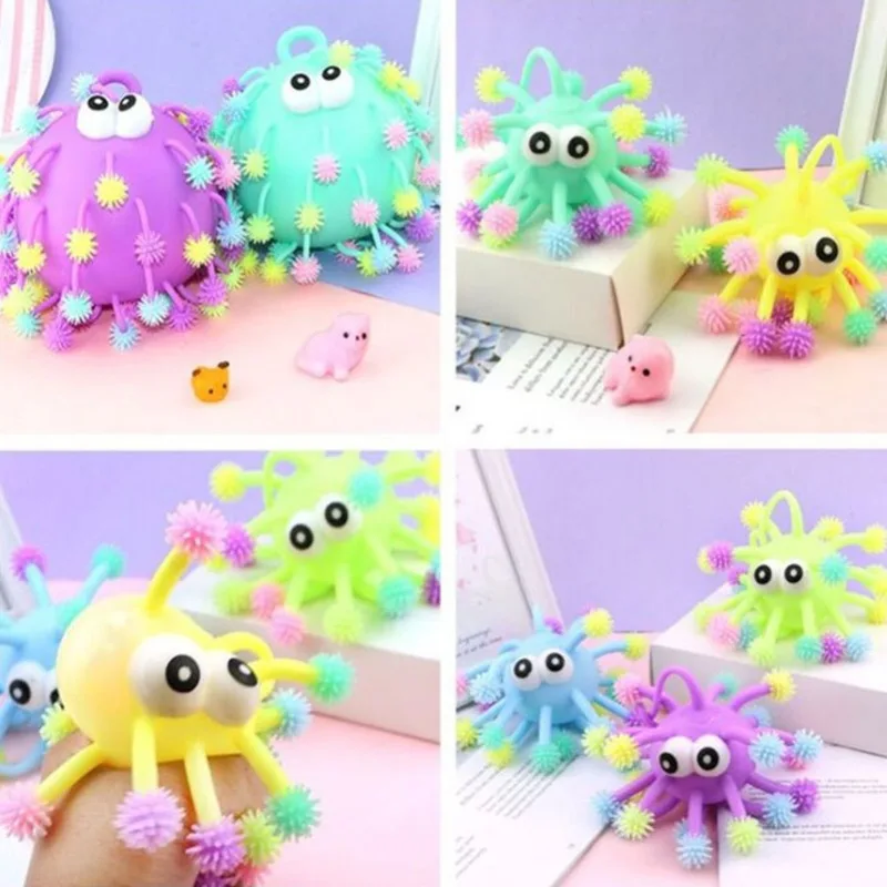 

Decompression Anti Stress In The Dark Light Glowing Toys Glow Flash Ball Kid Toy Soft Stars Shine Puffer Ball Hedgehog Funny Toy