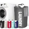 1pc 25.1gal Fabric Laundry Basket with Padded Handles Collapsible Laundry Basket Bathroom Storage and Organization 1