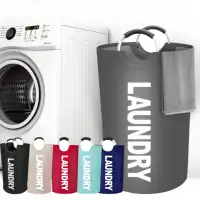 1pc 25.1gal Fabric Laundry Basket with Padded Handles Collapsible Laundry Basket Bathroom Storage and Organization 1