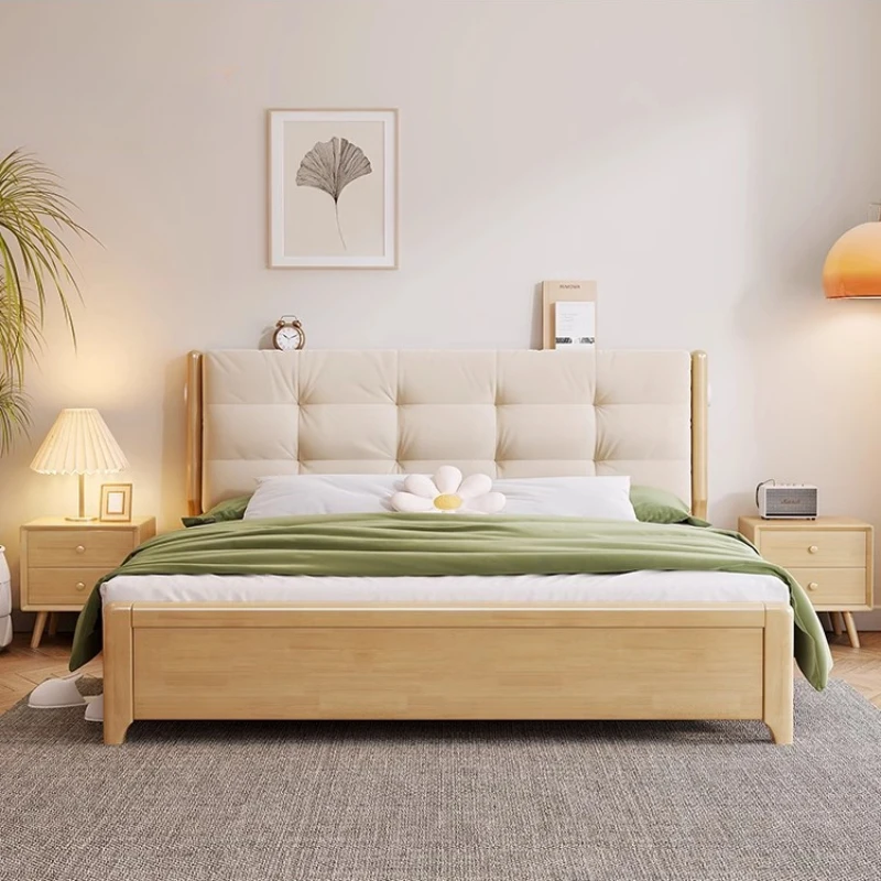 

Large Cheap Whitr Double Bed European Soft Simple Small Design Double Bed Floor Storage Meubles De Chambre Nordic Furniture