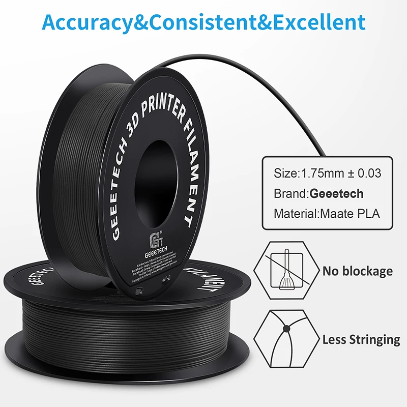 Geeetech 3d Impressora Filamento Fosco Pla Plástico 1kg 1.75 mm Emaranhado-livre 3d Impressão Consumíveis Embalagem a Vácuo Transporte Rápido - Imagem 5