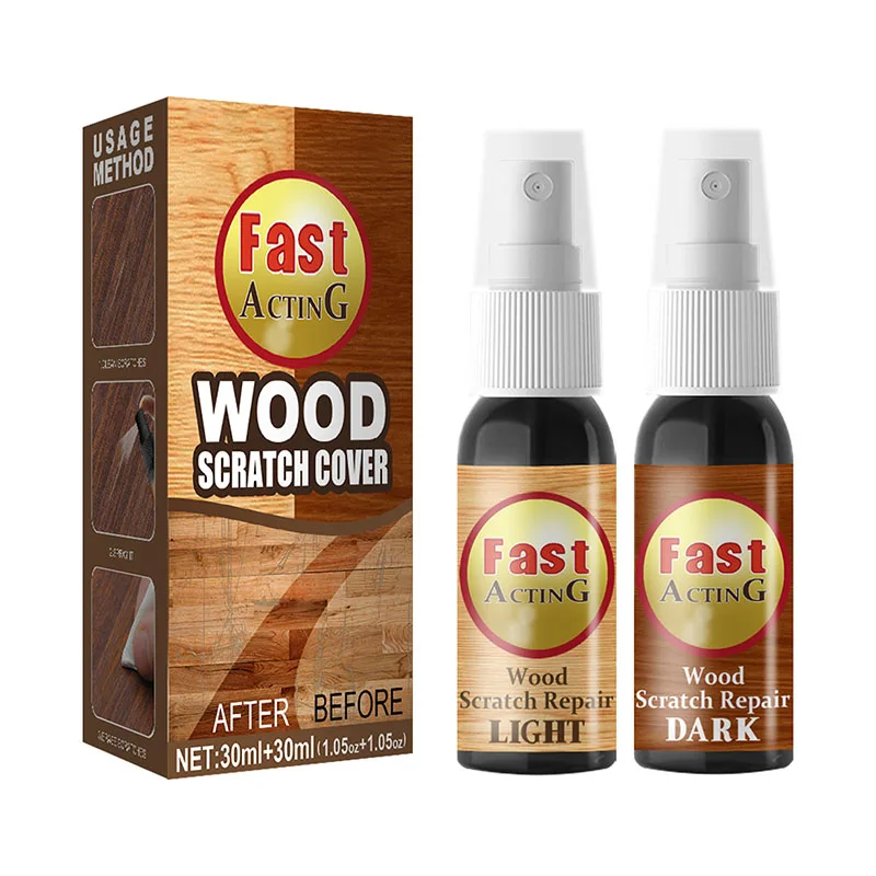 Wood Furniture Repair Kit 60ml Wood Filler Scratch Remover for Light & Dark Furniture and Floor Cover Scratches