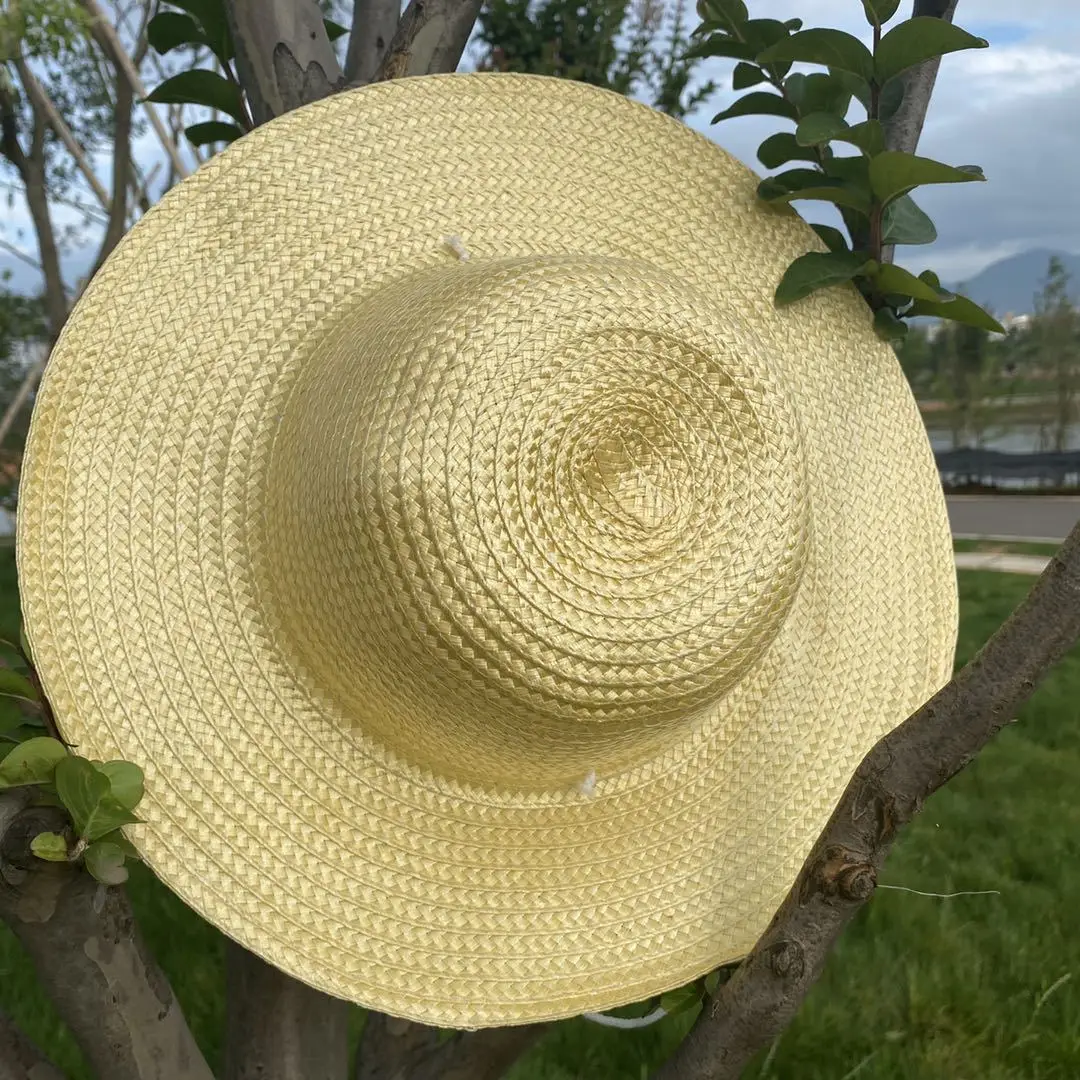 Summer Simple Straw Hats Women Men Wide Brim Beach Sun Hat Uv Protection  Fishing Caps Farm Straw Hat With Windproof Rope Panama - Sun Hats -  AliExpress