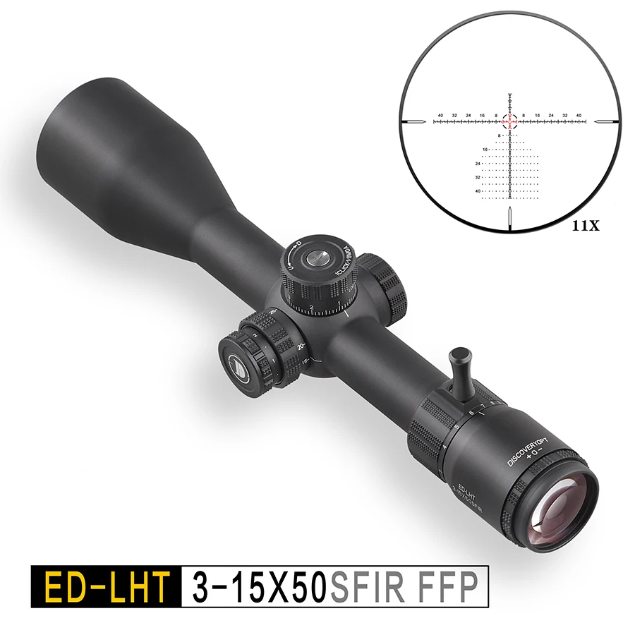

Discovery ED 3-15x50SFIR FFP .50BMG Riflescope Sights Tactical for Air Guns Rifle Scope for Shooting and Hunting