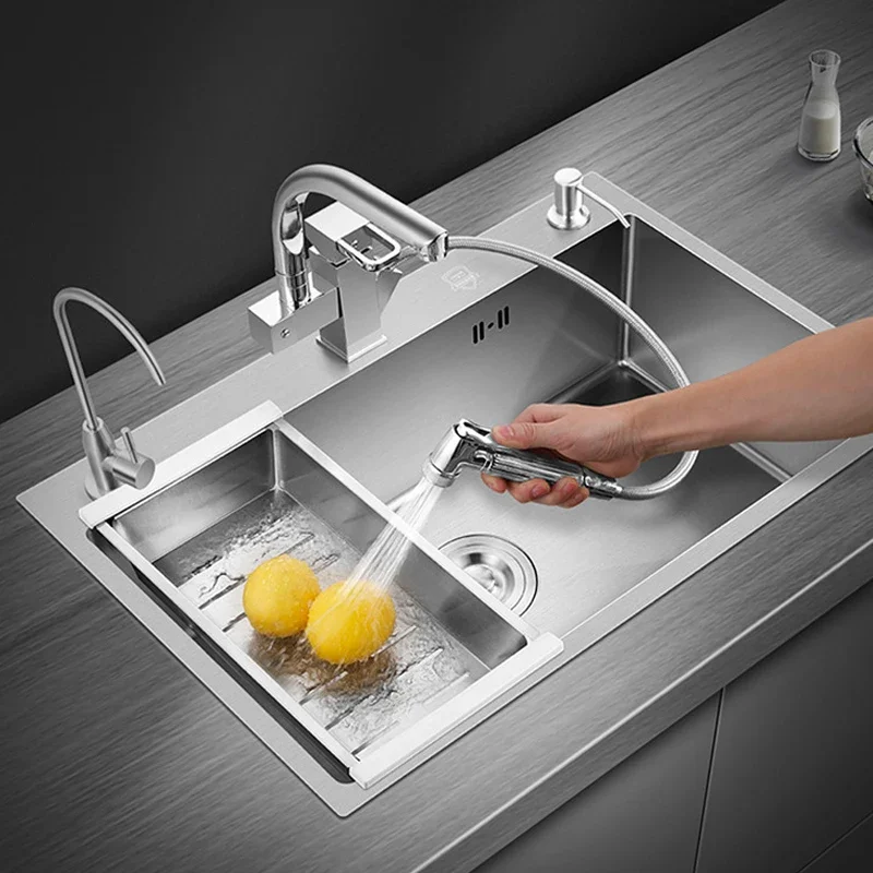 Desague Fregadero Fregadero De Cocina Grande Plateado, Fregadero