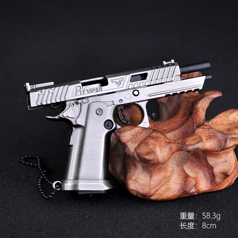 1:3 Mini TTI Pistol Model Alloy Fake Gun Keychain Detachable Collection Bag Pendants Fidget Toy for Adult Toy Gift 5