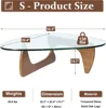 Coffee Tables for Living Room Century Modern Abstract End Table for Study Room(Walnut Transparent, Small 32.2 * 22.4 * 16in) 2