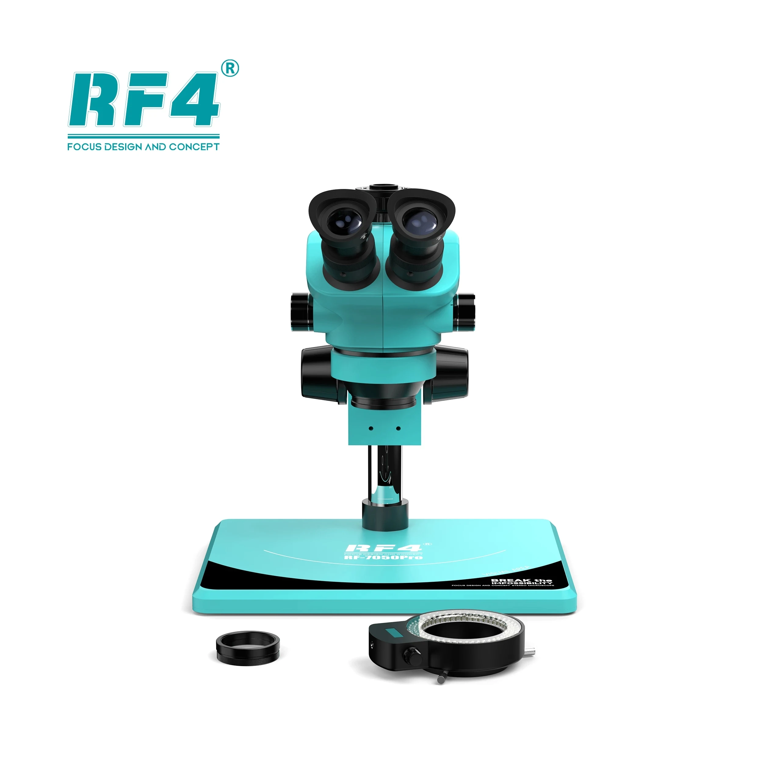 RF4 새로운 업그레이드 현미경 6 기어 정확하게 7-50X 배율 줌 삼안 RF-7050PRO 영역을 시각화하는 기능을 잠급니다.