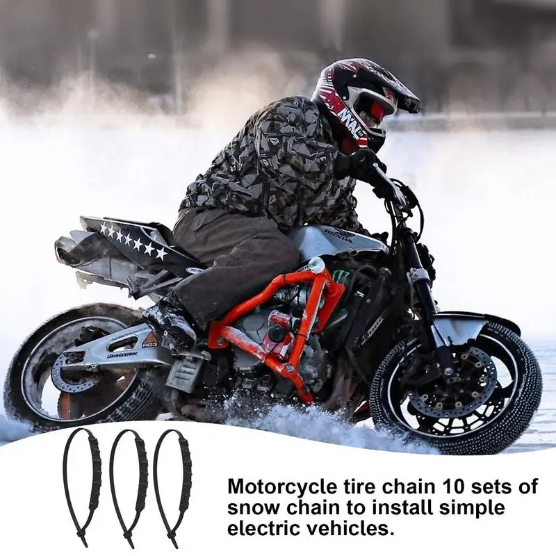 Snow Chains for Electric Bikes Adjustable Anti Skid