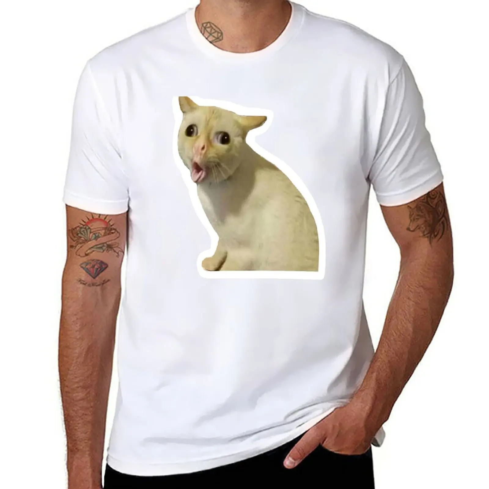

New coughing cat meme T-Shirt plain t-shirt t shirt man new edition t shirt shirts graphic tees men clothings