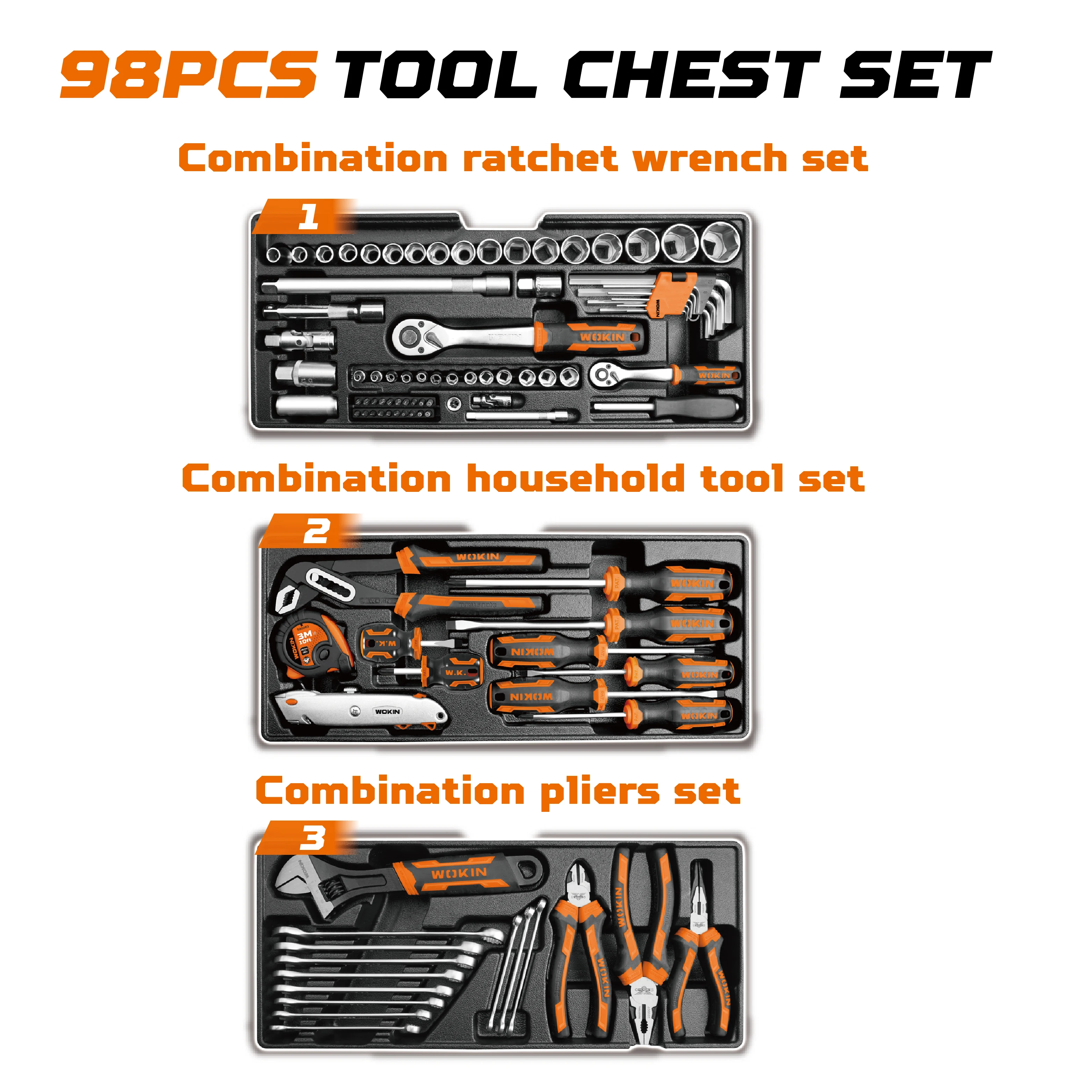 WOKIN Tools and Hardware 98pcs Chest Tool Set - AliExpress