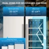 Wine and Beverage Refrigerator, 24 Inch Dual Zone Wine Fridge with Safety Locks, Under Counter Wine Cooler Fridge Freestanding 2