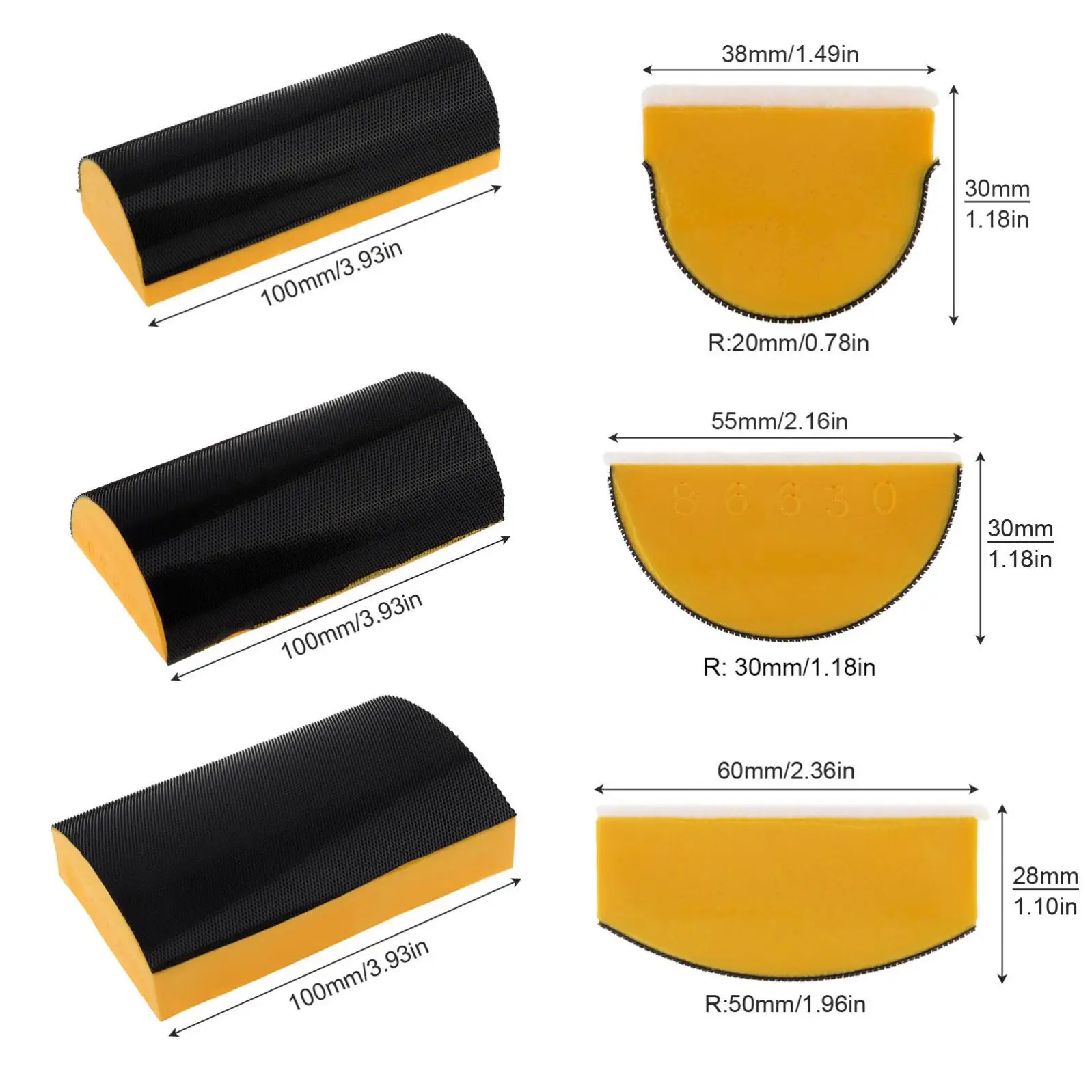 Hand Sanding Block Hook and Loop Assorted Shaped Sanding Disc Holder Grinding Sponge Abrasive Tool Manual Grinding Hand Tool woodworking hand tools