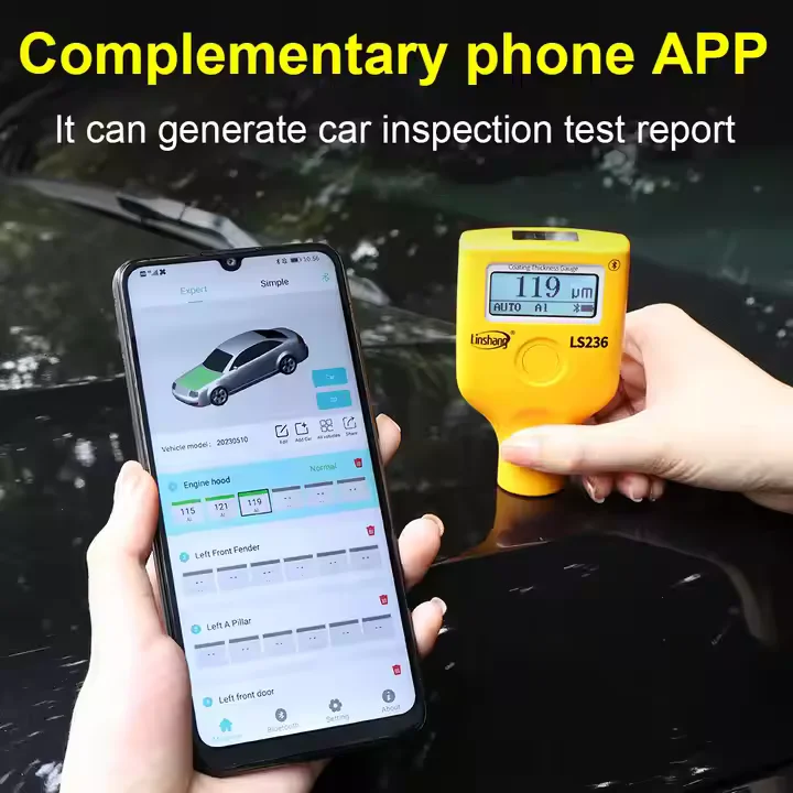 LS236 Portable Coating Thickness Gauge Dual Screen Car Paint Checker Meter Car Tester Paint Film Coating Thickness Gauge 4