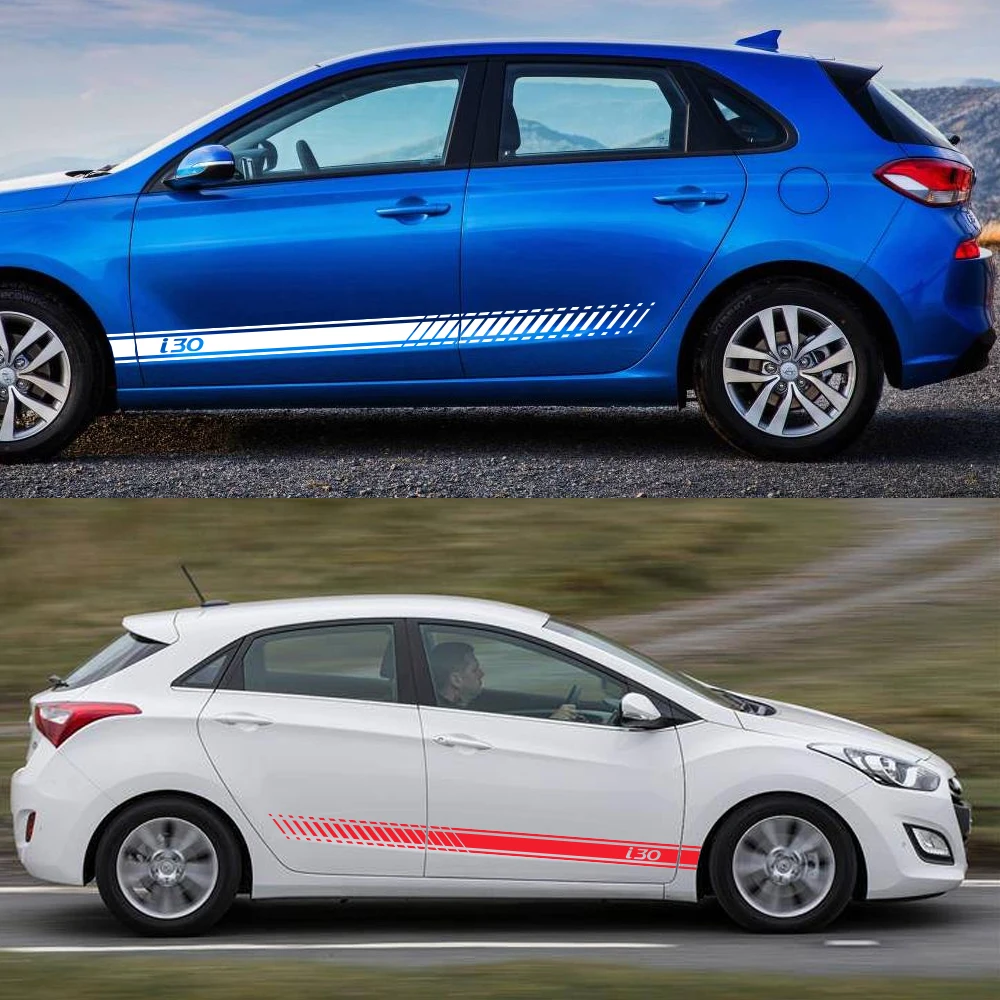 Protecteurs De Seuil En Fibre Carbone Pour Hyundai I30 – 4 Pièces – Blanc – Anti-rayures Et Facile à Coller