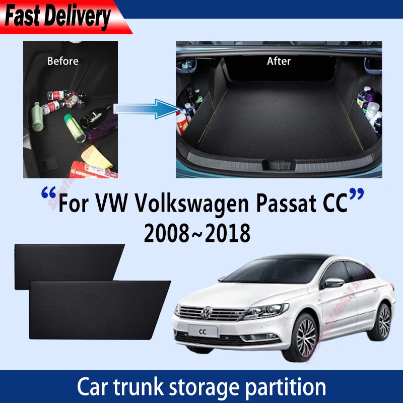 폭스바겐 CC 파사트용 VW 20082018 차량용 두꺼운 트렁크 다기능 수납 파티션 박스 자동차 인테리어 액세서리