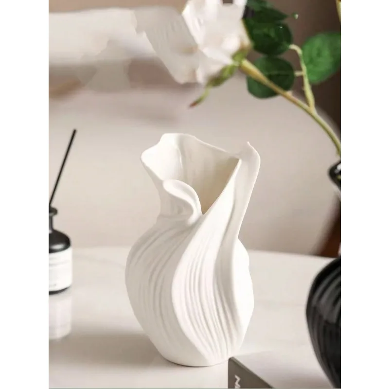 Rotating Watering Ceramic Vase - Premium Aesthetic Decor with Dry Flower Holder for Living Room Entryway , Hotel Decoration