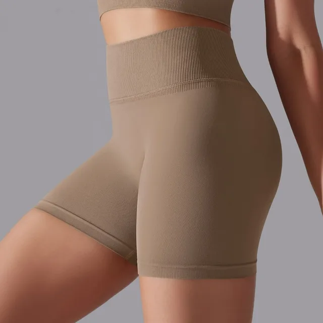 High Waist Seamless Shorts Women Solid Fitness Shorts High Elastic Knitting Fashion Outdoor Trainning Yoga Slim Butt Lift Shorts 2
