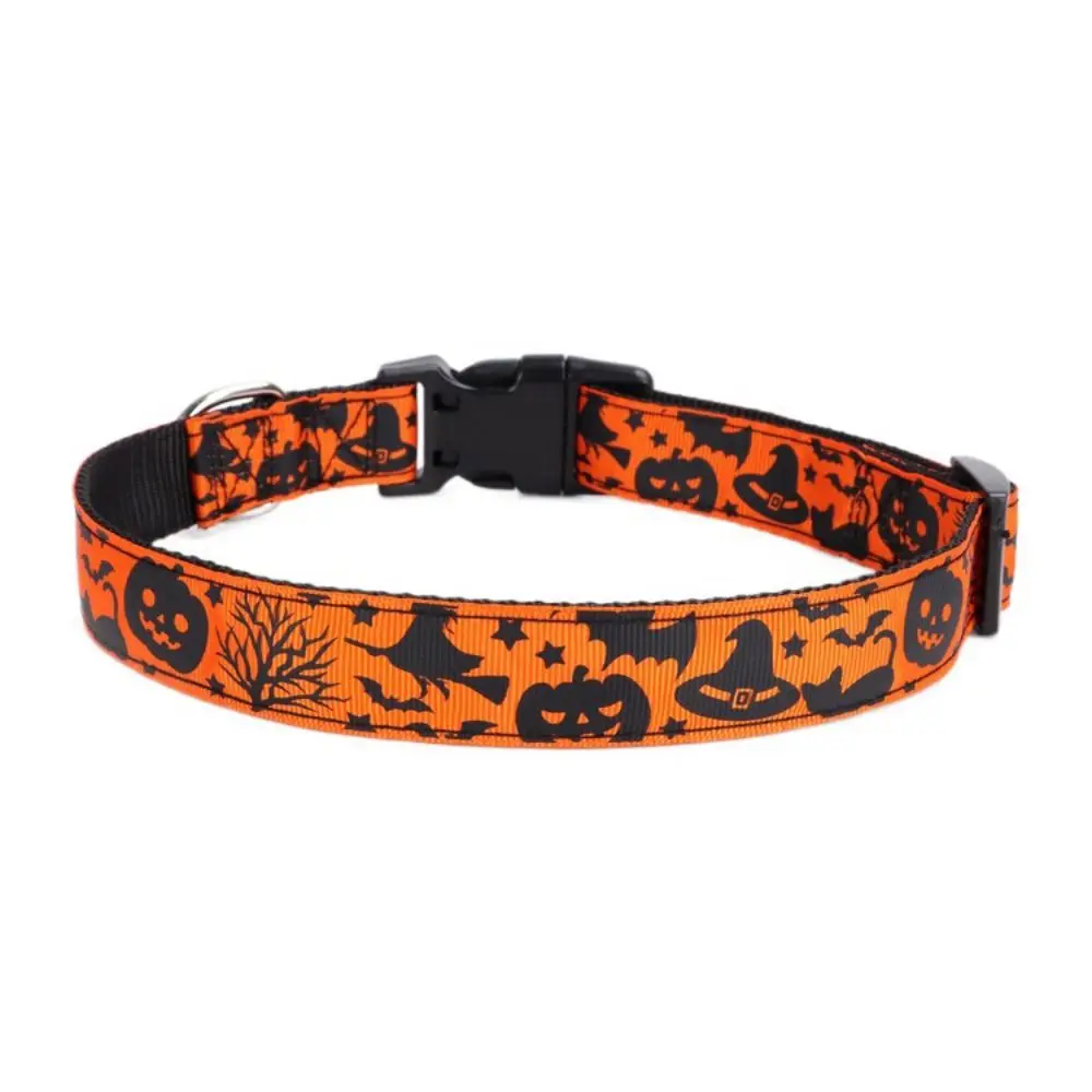 Pet Accessories Decorative Halloween Dog Collar Adjustable Quick Release Dogs Leash Nylon Dog Traction Rope for Dogs Cats