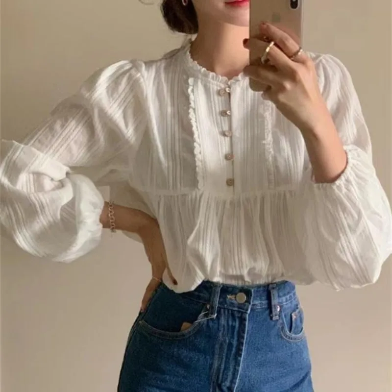 Korean Sweet Ladies Shirt 10 (Off-White)