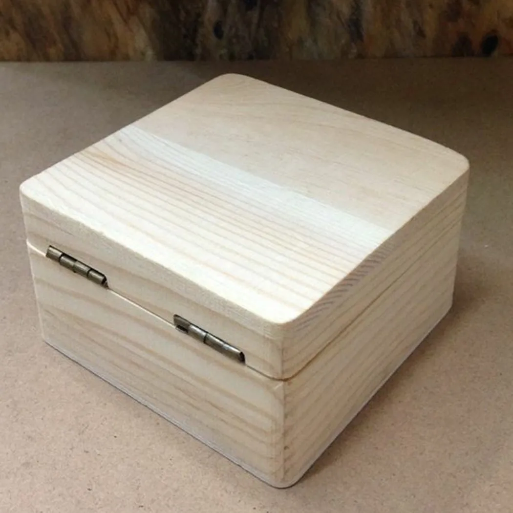 8 x 8 x 4,5 cm, schlichte Naturholz-Verpackungsbox, Aufbewahrungsbox, Geschenkbox, Aufbewahrungsbox aus Holz, Aufbewahrungsbox für Zuhause, Kleinigkeiten – Detail 1