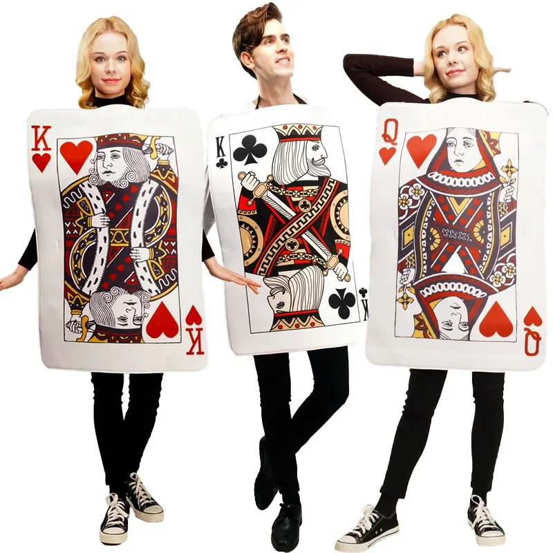 

Playing Card Couple Dress Peach Queen Plum Blossom King Peach King Carnival Funny Party Dress Cosplay Costumes Costume