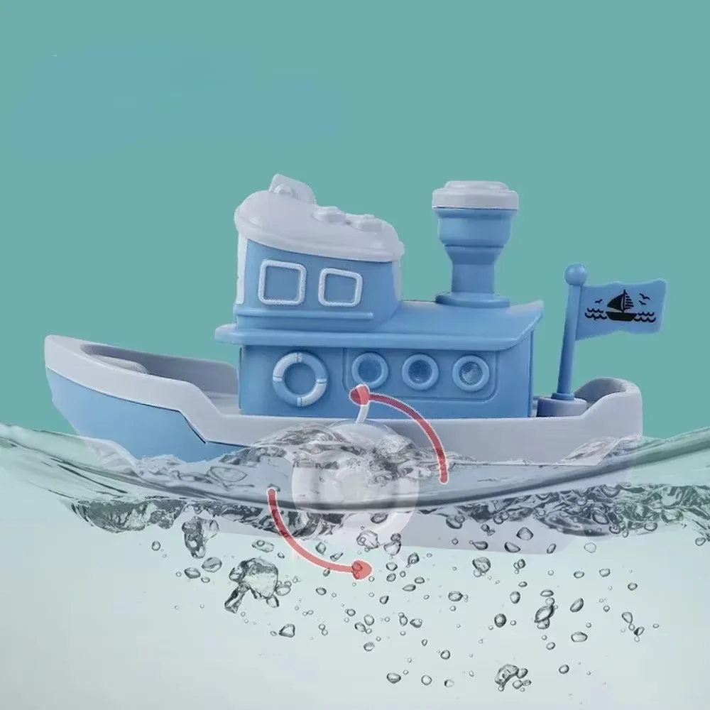 New Baby Bath Toys Cute Cartoon Ship Boat Clockwork Toy Wind Up Toy Kids Water Swimming Beach Game for Children Gifts Boys Toys 2