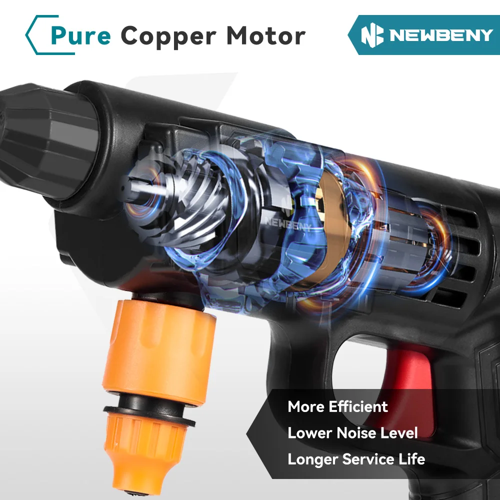 YOFIDRA 600W High Pressure Electric Car Washer Gun Cordless Water Spray Cleaner Gun Garden Power Tools for Makita 21V Battery 4