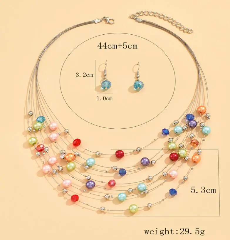 Set De 3 Colliers Perles Multicolores Bohèmes - Longueurs 41 à 48.5 Cm, Style Été, Superposables