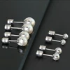 Pearl Stud Earrings For Women Claw Pearl Screw Stainless Steel Back Fashion Jewelry Accessories Party Gift Wholesale 3