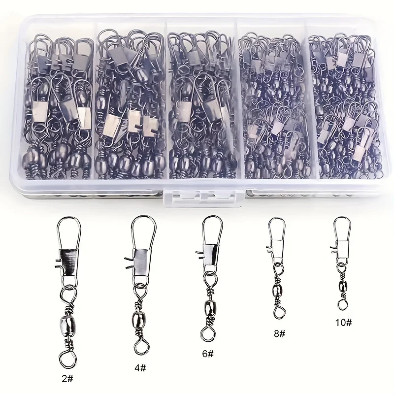 50Pcs Durable Fishing Snap Swivels 2