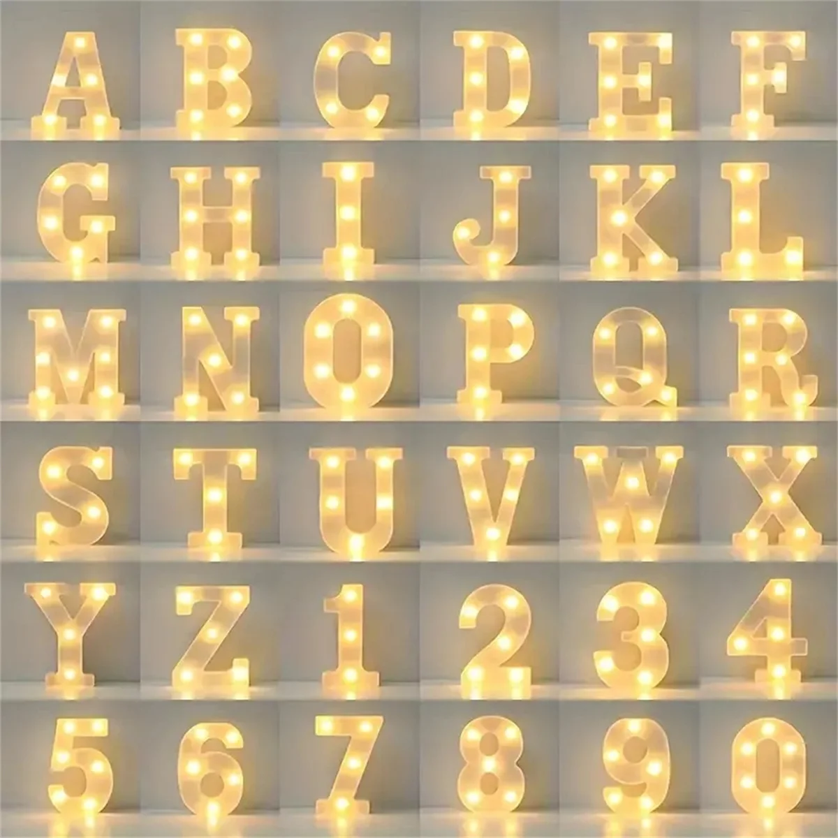 1PC 16cm LED Letter Light, Luminous Letter and Number Night Light, Suitable for Home, Bar, Wedding, Birthday Party Decoration