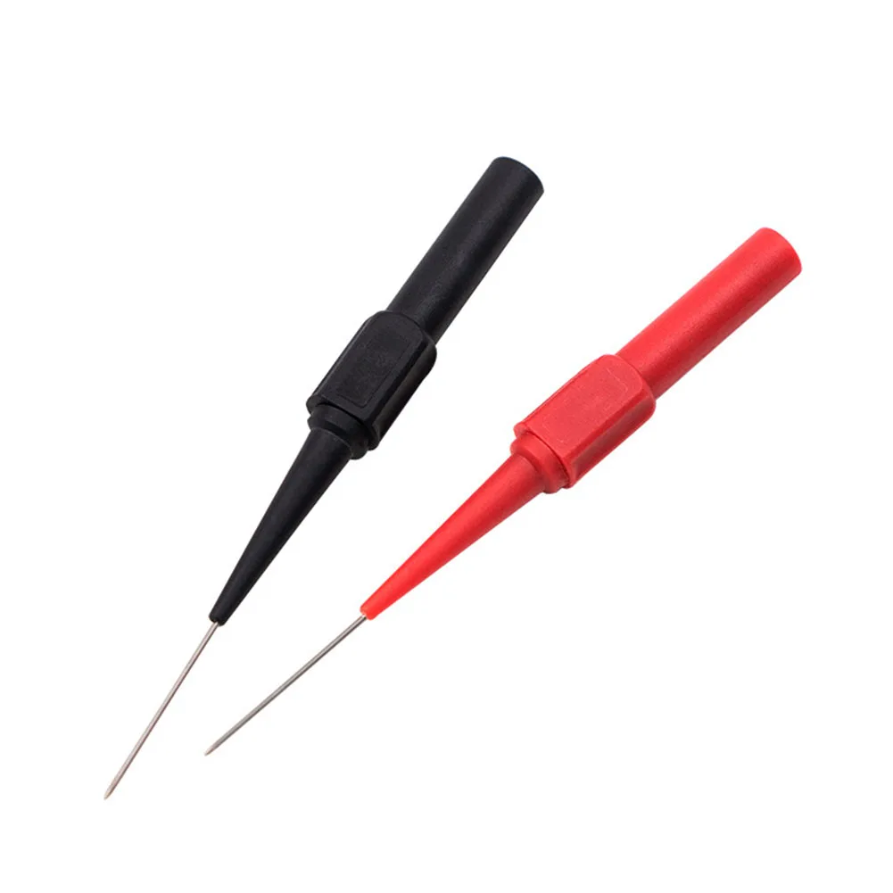 2Pcs Insulation Piercing Needles Non-Destructive Multimeter Test Probes Red/Black Nylon Needles for Banana Plug