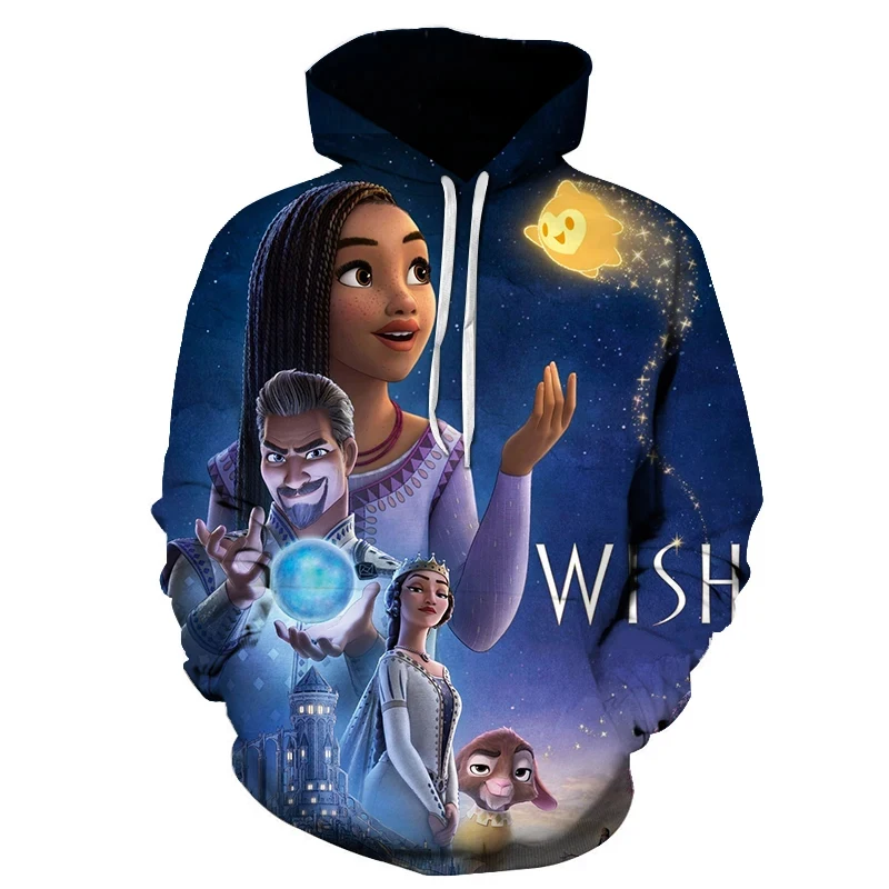 

Disney Hoodies Wish Cartoon Anime 3D Print Men Women Fashion Oversized Sweatshirts Hoodie Kids Pullovers Tracksuit Man Clothing