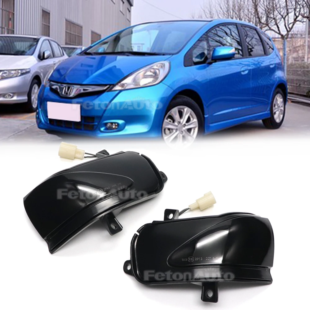 Dynamische LED Achteruitkijkspiegel Blinker Voor Honda Fit Jazz GE6 GE8 Insight ZE2 2009-2014 - Zwart Sequentiële Richtingaanwijzer