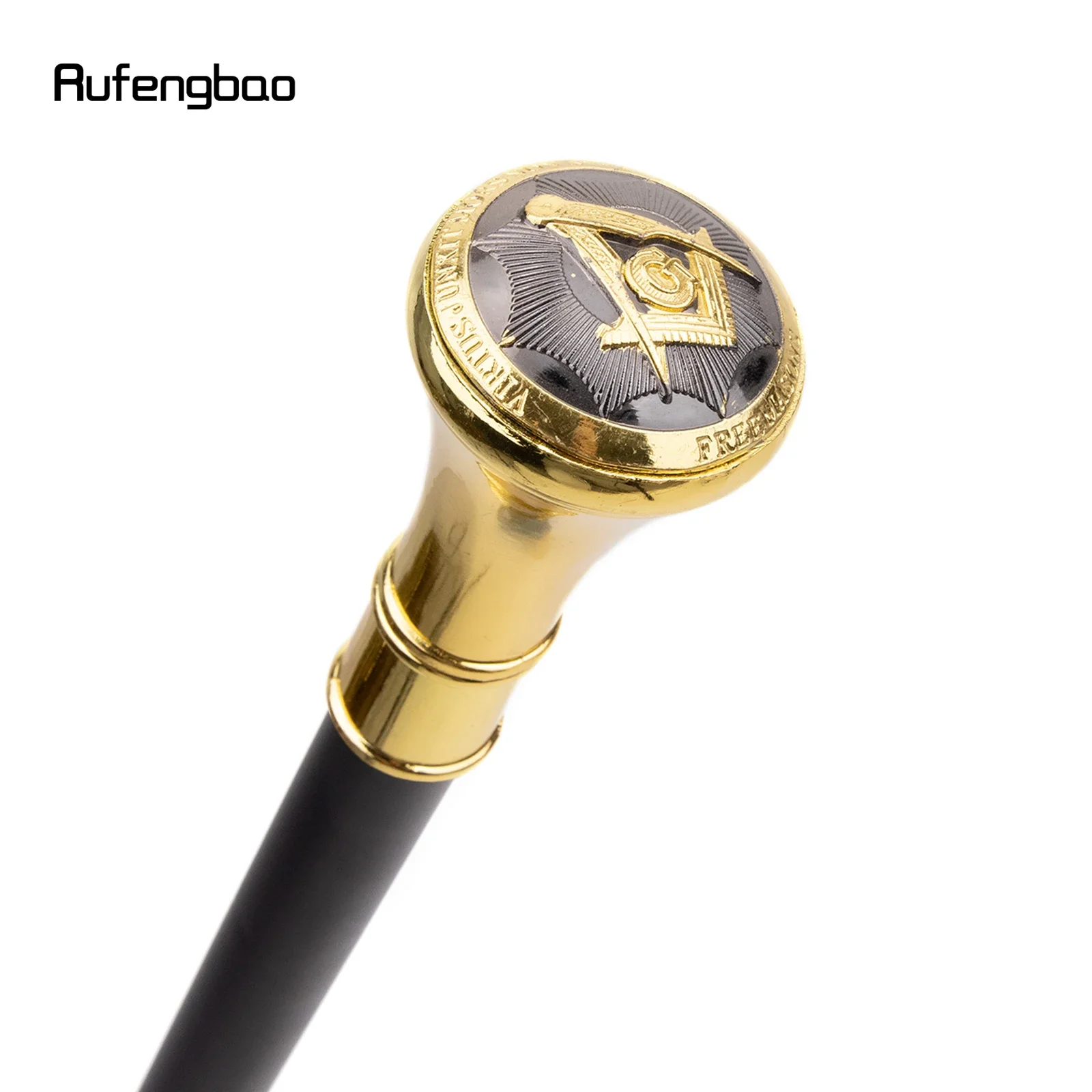 Freemasonry Walking Cane - 93cm Gentleman's Walking Stick With VG Relief Design & Knob Handle