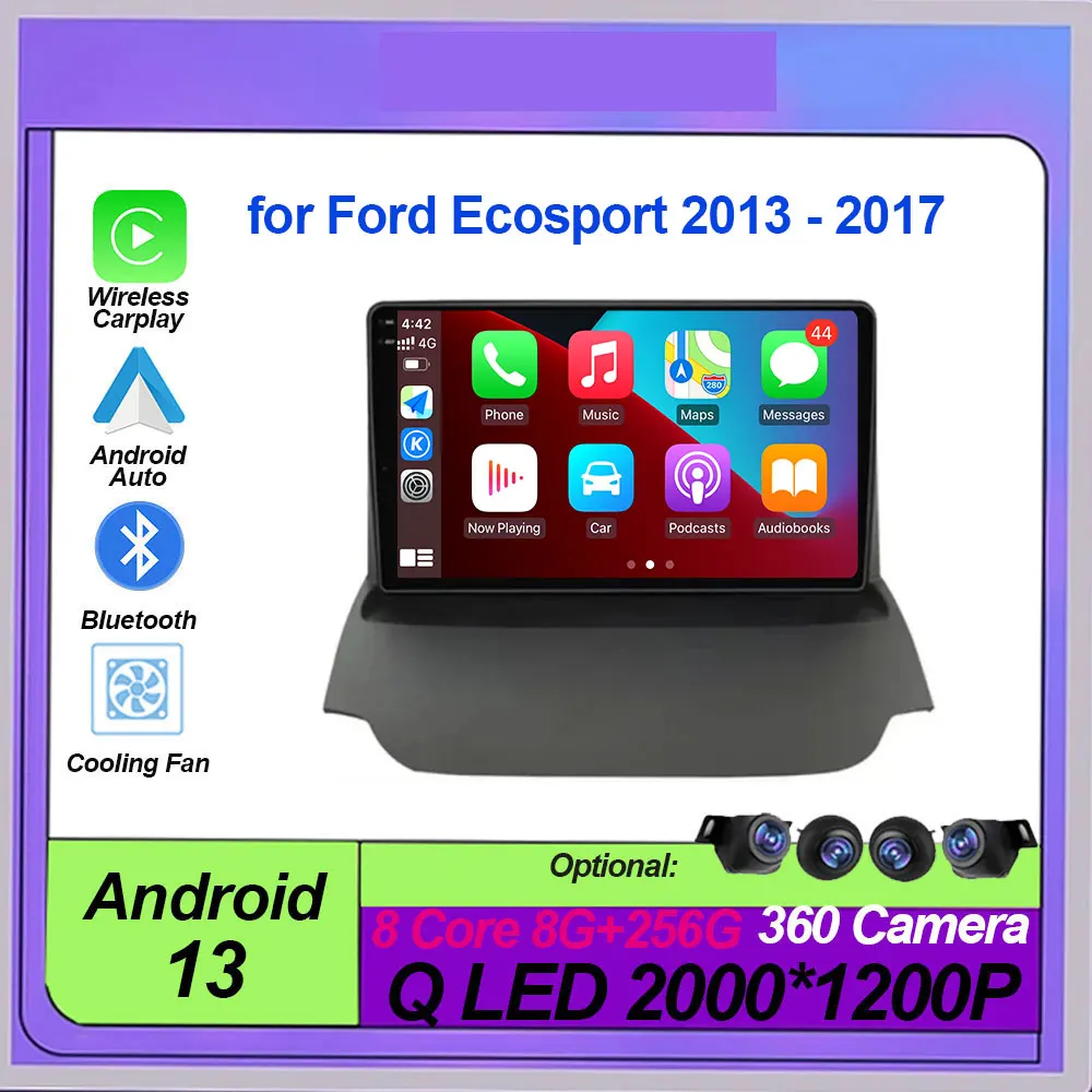 

Автомагнитола на Android 13 для Ford Ecosport 2013-2017, мультимедийный видеоплеер с навигацией, GPS, стерео, Carplay Let/wifi DSP