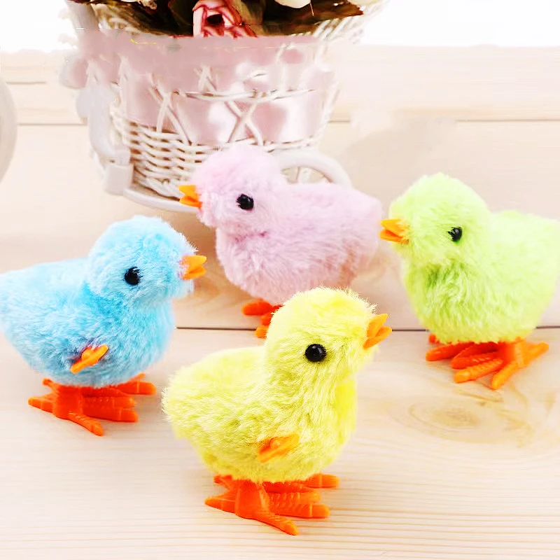 3PCS Fun Clockwork Plush Jumping Chick Toys Kids Baby Shower Birthday Favors Halloween Easter Homecoming Boys Girls Gift Packs