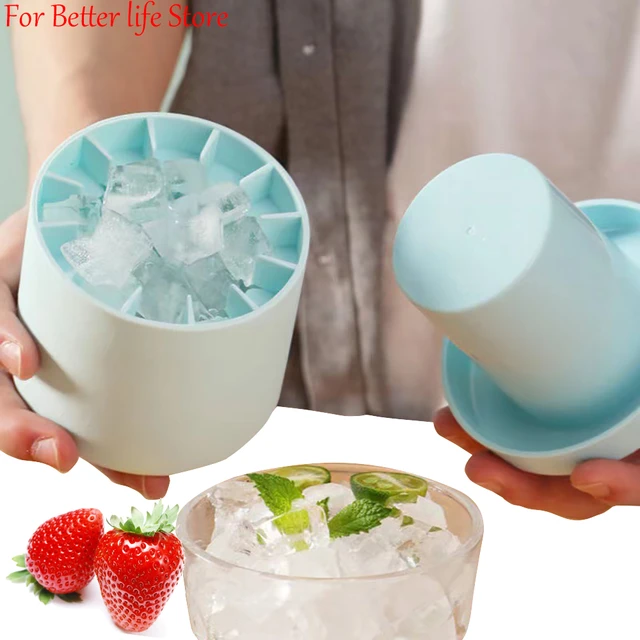Cylinder Silicone Ice Cube Mold Quickly Freeze Silicone Ice Maker Ice Cup  Creative Cylinder Ice Bucket Whiskey Beer Maker - AliExpress