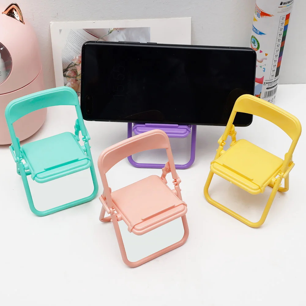 mobile stand Cute Chair Phone Holder Stand For iPhone 13 Samsung S22Ultra Foldable Mobile Phone Stand Desk Holder Universal Lazy Bracket Gift wireless charging stand for iphone and apple watch