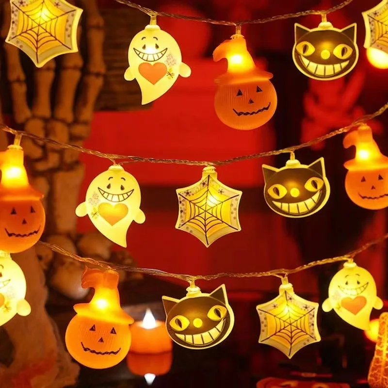 

Halloween Decorations Pumpkin Ghost Bat Spider Web LED Lights No battery String Lights for Halloween Decorations Outdoor Indoor