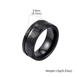 Sleek Black Tungsten Carbide Ring with Brushed Surface Finish - 12 (TCR - 104B)