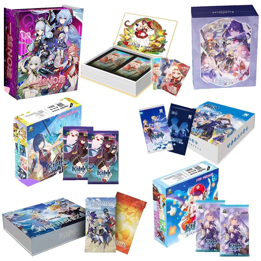 

New Genshin impact Card Anime Game TCG Collection Pack Booster Box Rare SSR Surrounding Children Table GiftNew Toys For Family