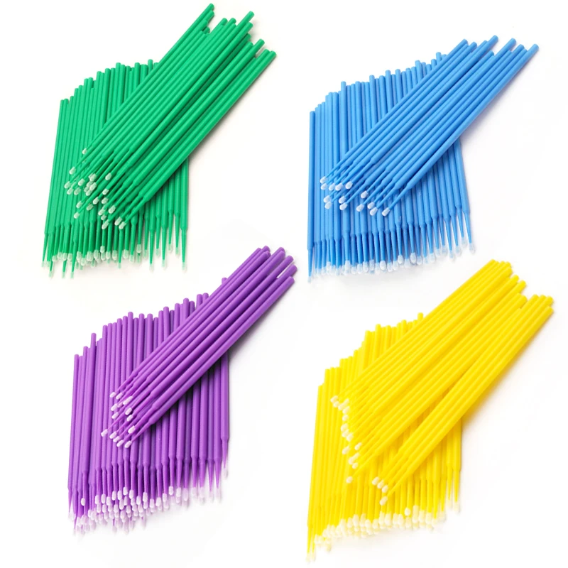 1000/500Pcs Disposable MicroBrush Eyelashes Extension Individual Lash Removing Swab Micro Brush For Eyelash Extension Tools