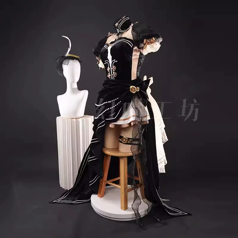 

Game Genshin Impact Navia Cosplay Costume Anime Women Black Dress Role Play Clothing Comic-con Halloween Party Suit Pre-sale