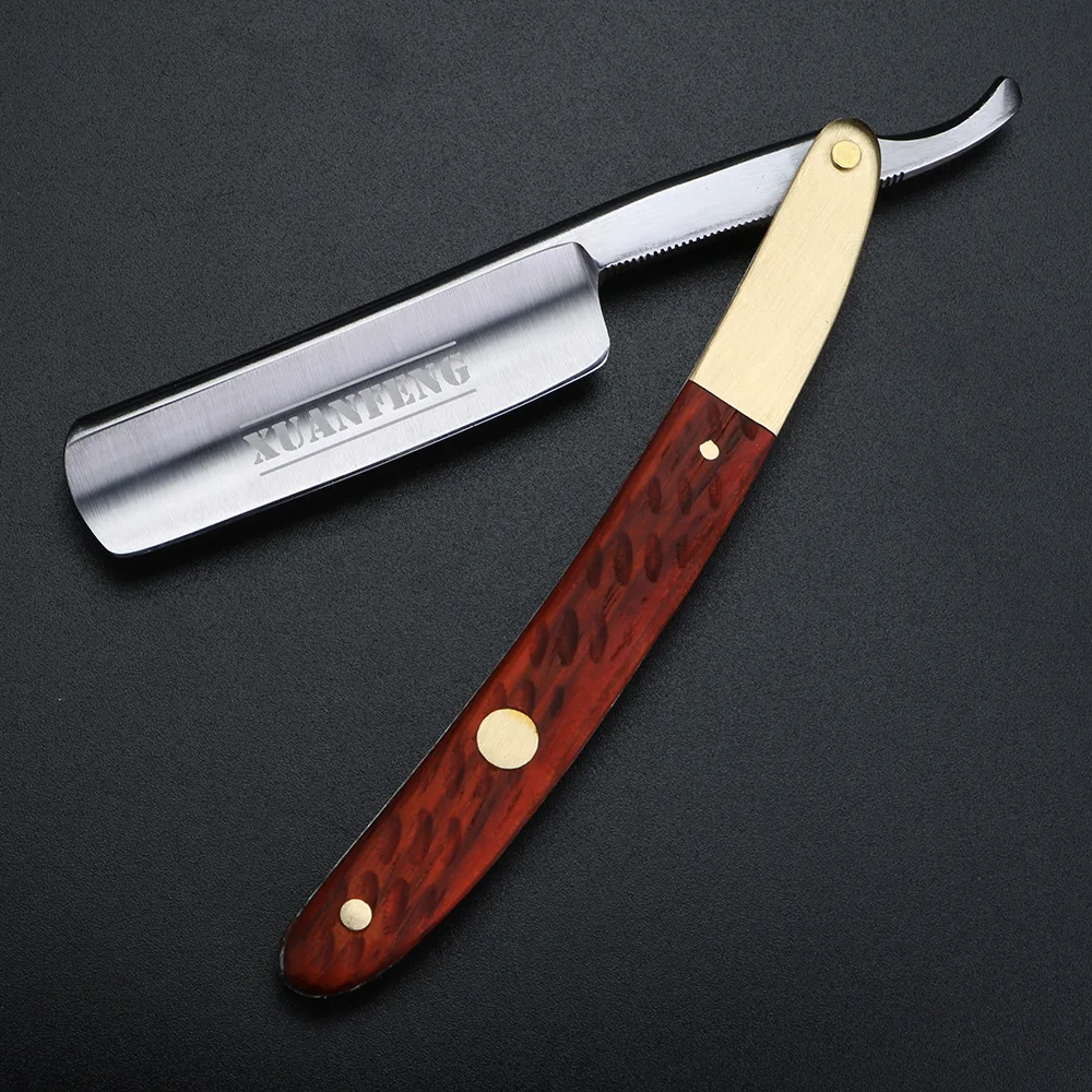 Redwood Handle Traditional Shaver Men's Manual Shaver Carbon Steel Manufacturing Shaver 4